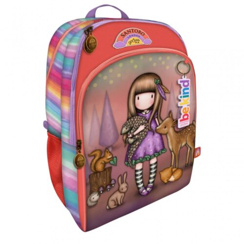 Zaino Scuola Tre Scomparti Classic Rucksack Santoro - Be Kind to All Creatures